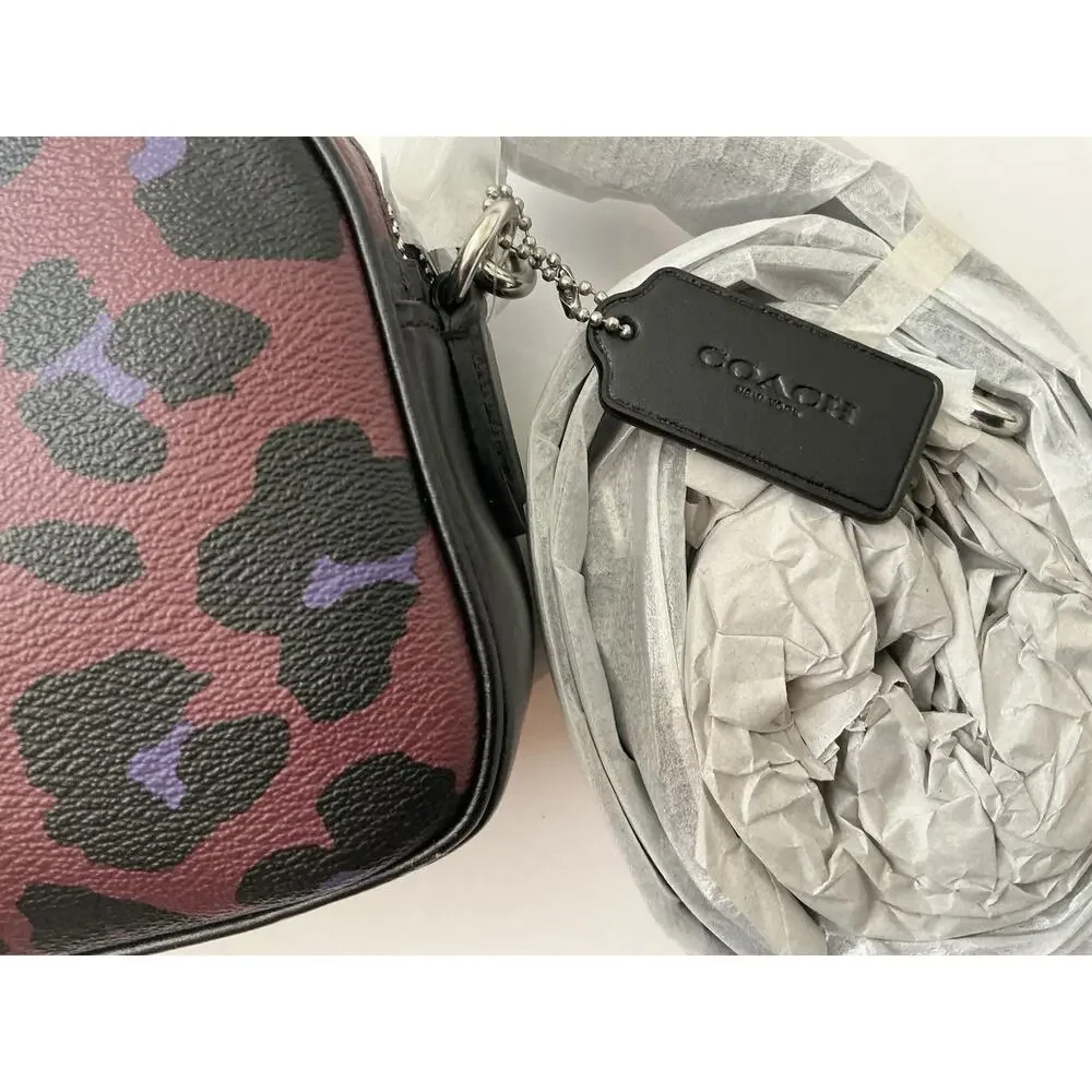 🆕Coach Jamie Jes 20 Crossbody Bag Leopard Animal Print Authentic NWT
